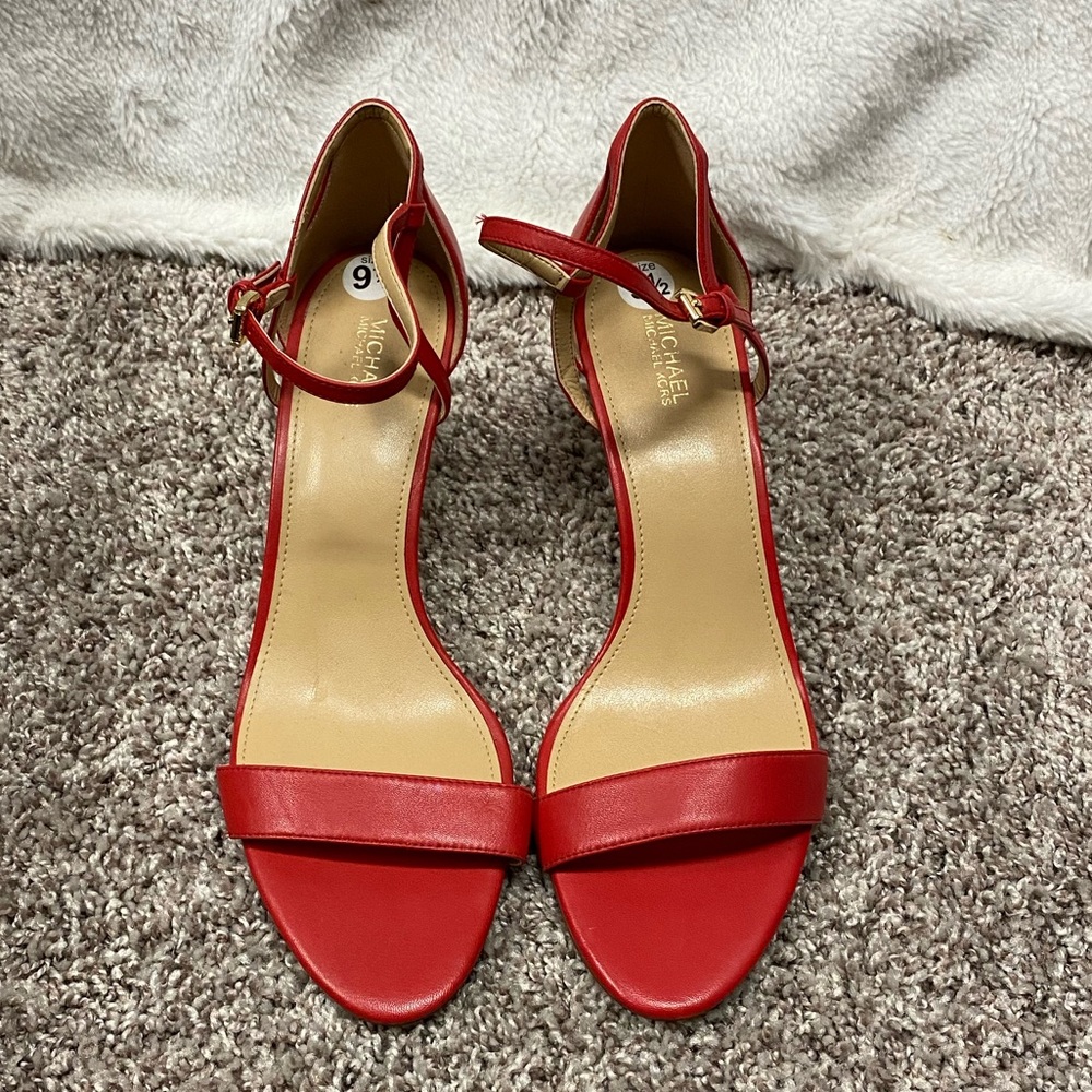 Michael Kors red heel sandals